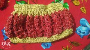 Knitted Red And Yellow Bag