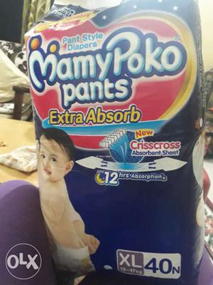 Mamy pogo pants pack of 40 XL size diapers. Mrp