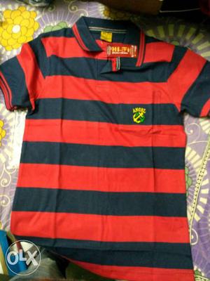 Men's Red And Black Stripe Polo Shirt