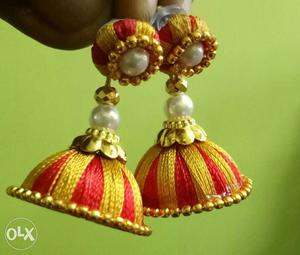 New Silk Thread Earrings, each Rs 70