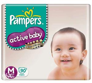 Pamper Medium Size 90pcs packet MRP-