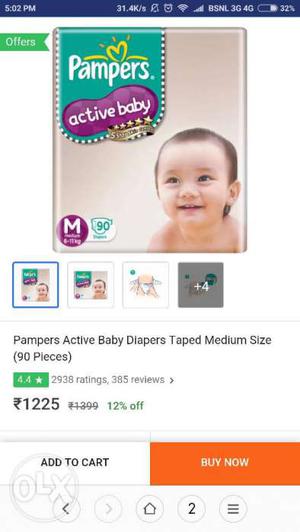 Pampers Active Baby 90 Diapers