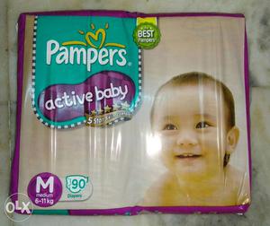 Pampers Active Baby (Pack of 90 Diapers). Mrp Rs 