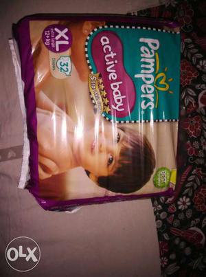Pampers Active baby diapers XL size. 34 numbers.