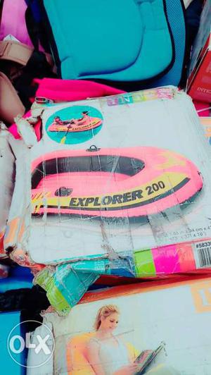 Pink And Black Explorer 200 Inflatable Raft Box