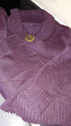 Purple And Yellow Knitted Sweater