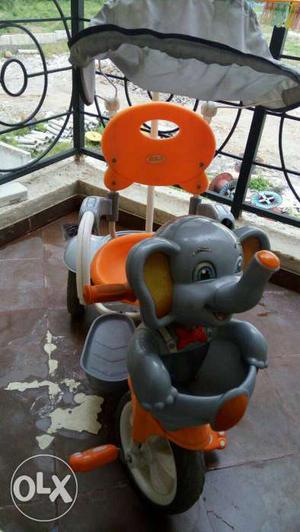 Toddler's Gray And Orange Elephant Trike