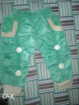 Toddler's Green And White Bottoms