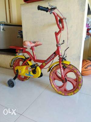 Toddler's Red And Yellow Training Bike / bicycle