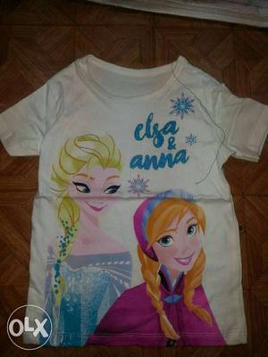White Queen Elsa And Princess Anna Graphic Portrait Shirt