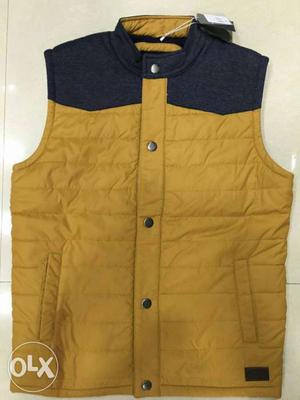 Yellow And Black Bubble Vest
