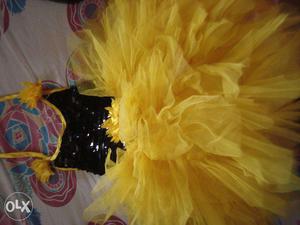 Yellow Sunflower theme dress for 2-4 years