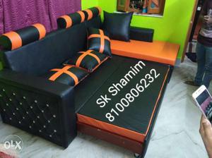 Black And Orange Sectional Sofa