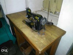 Black Treadle Sewing Machine - motor driven