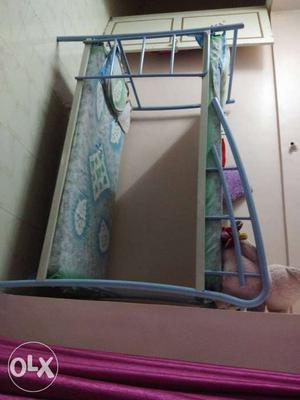 Blue Metal Bunk Bed With Mattress