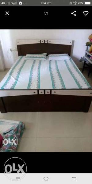 Double bed with mattress. Size approximately