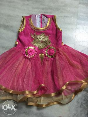 Girl's Pink Floral Sleeveless Dress