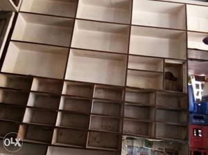 Gray Wooden Shelf Storage Unit
