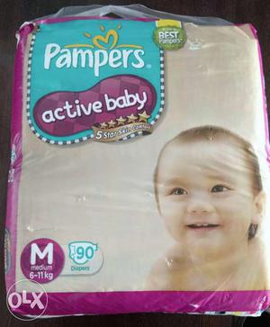 Pampers Active Baby Pack 90 Dieper Midium Size (Mrp )