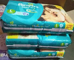 Pampers baby dry 5 pieces, large size,60
