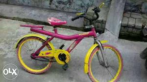 Pink And Yellow Bicycle