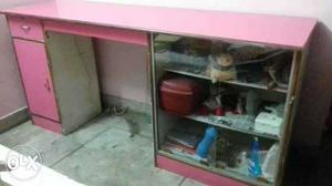 Pink color attractive parlour counter