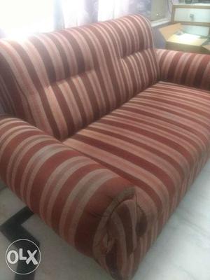 Red Stripped design Sofa, Two Seat Sofa.
