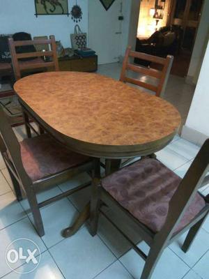 Teak, 4 seater table, and chairs