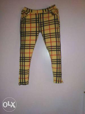 Yellow And Black Plaid Pants size (36)