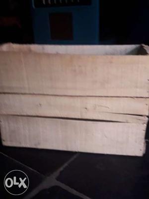 Beige Wooden Crate