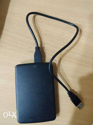 Black Toshiba External Hard Drive With Black USB To Micro