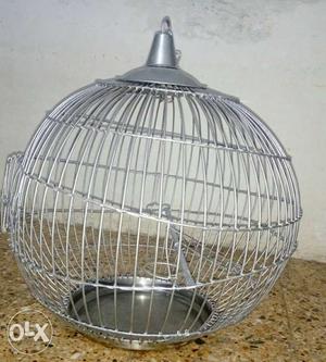 Gray Metal Dome Birdcage