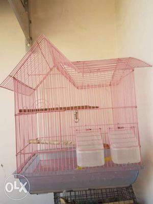 Pink And White Birdcage