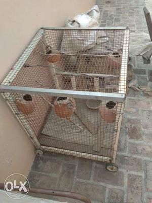 Stainless Steel Wheeled Birdcage