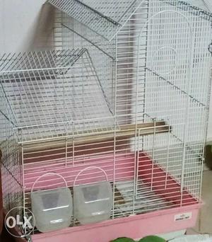White Steel Frame Pet Cage