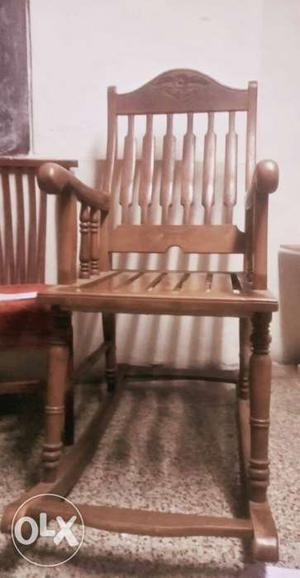 Beige Wooden Rocking Chair