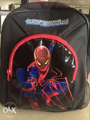 Black And Red Spider-man Themed Backpack