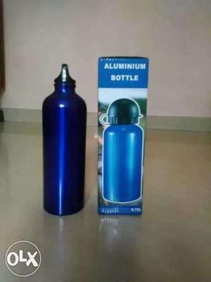 Blue Aluminum Bottle With Box
