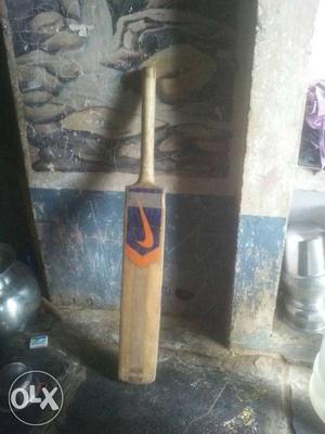 Brown And Blue Nike Wooden Cricket Bat