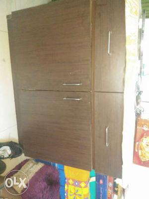 Brown Wooden 2-door Cabinet With Drawers
