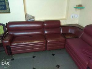 Brown leather corner sofa 3 years old but very