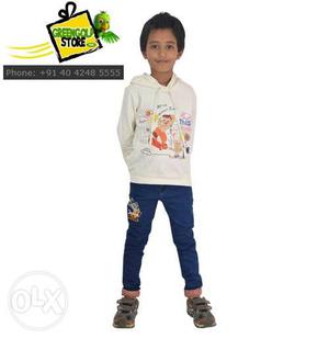 Buy Chhota Bheem Hoodie White for Kids Online Best Prices |
