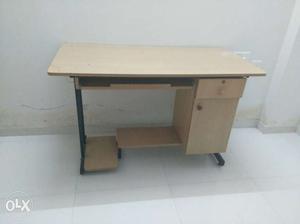 Computer table with drawer, cupboard and printer