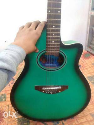 Cutaway Green-burst Acoustic Guitar