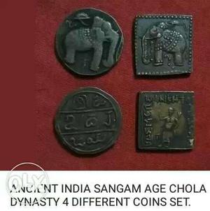 Four Ancient Indian Sangam Coins