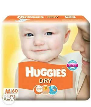 Huggies new dry size-M 60pieces