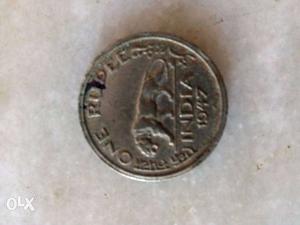 Indian old one rupee coin George VI king 