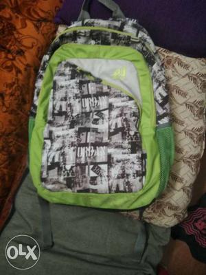 Odissia green and ash colour stylish school bag
