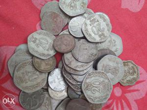 Old coins of 5,10 and 25 paise