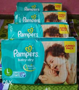 Pampers baby dry, 60 diapers, MRP 950, get 4